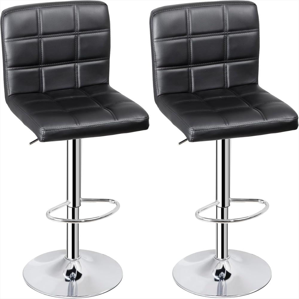 Silla Bar Starvenus 2 Piezas Piel Sintética Negra Ajustable 24 32 pulgadas Ergonomía Y Respaldo Cómodo