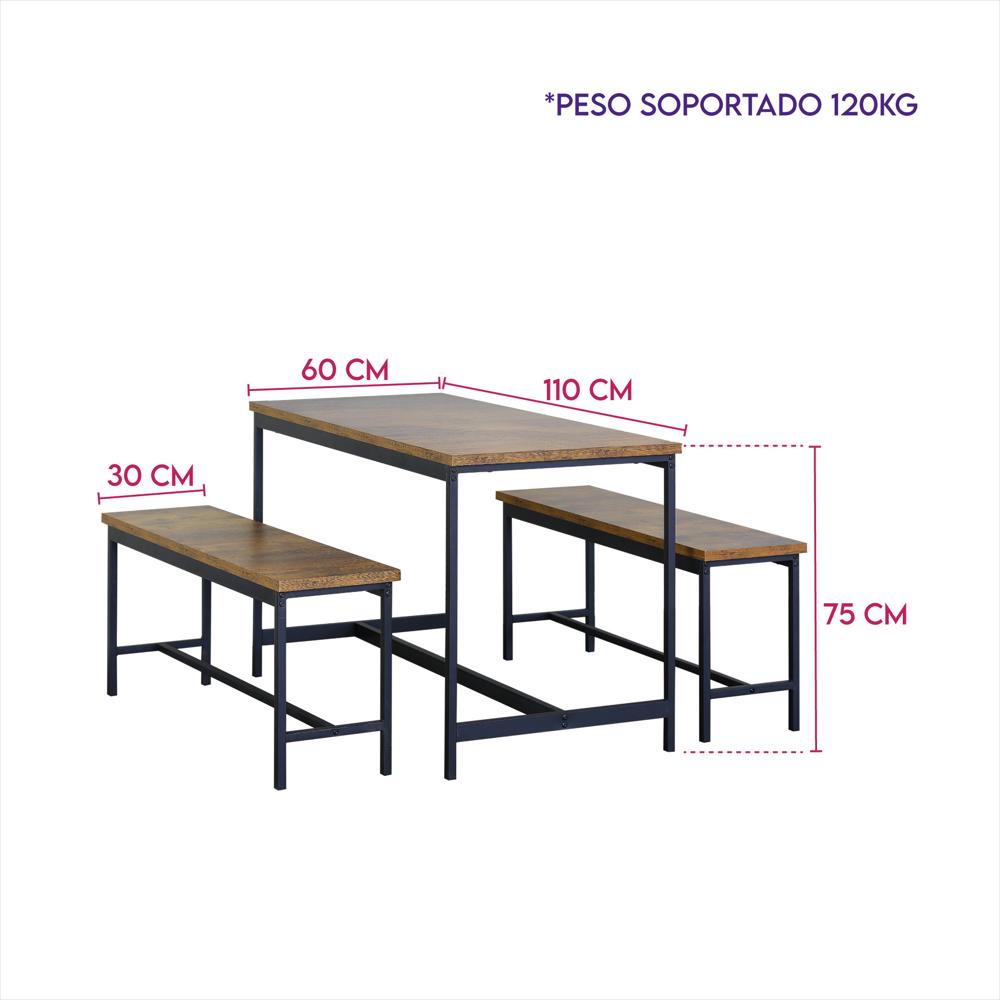 Juego Comedor Industrial Con Dos Bancas Cocina Refmelquiades img #2
