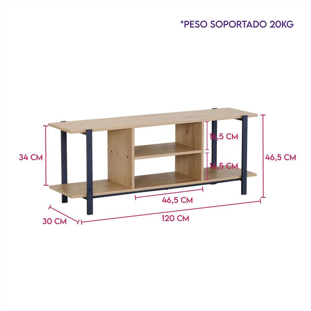 Mesa Para Tv Industrial Dos Niveles 55 Pulgadas Refaurelio img #3