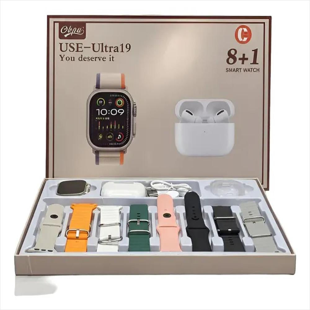 Combo De Smartwatch Y Audífonos Ultra 19 8 + 1 Combo De Smartwatch Y Audífonos Ultra 19 8 + 1