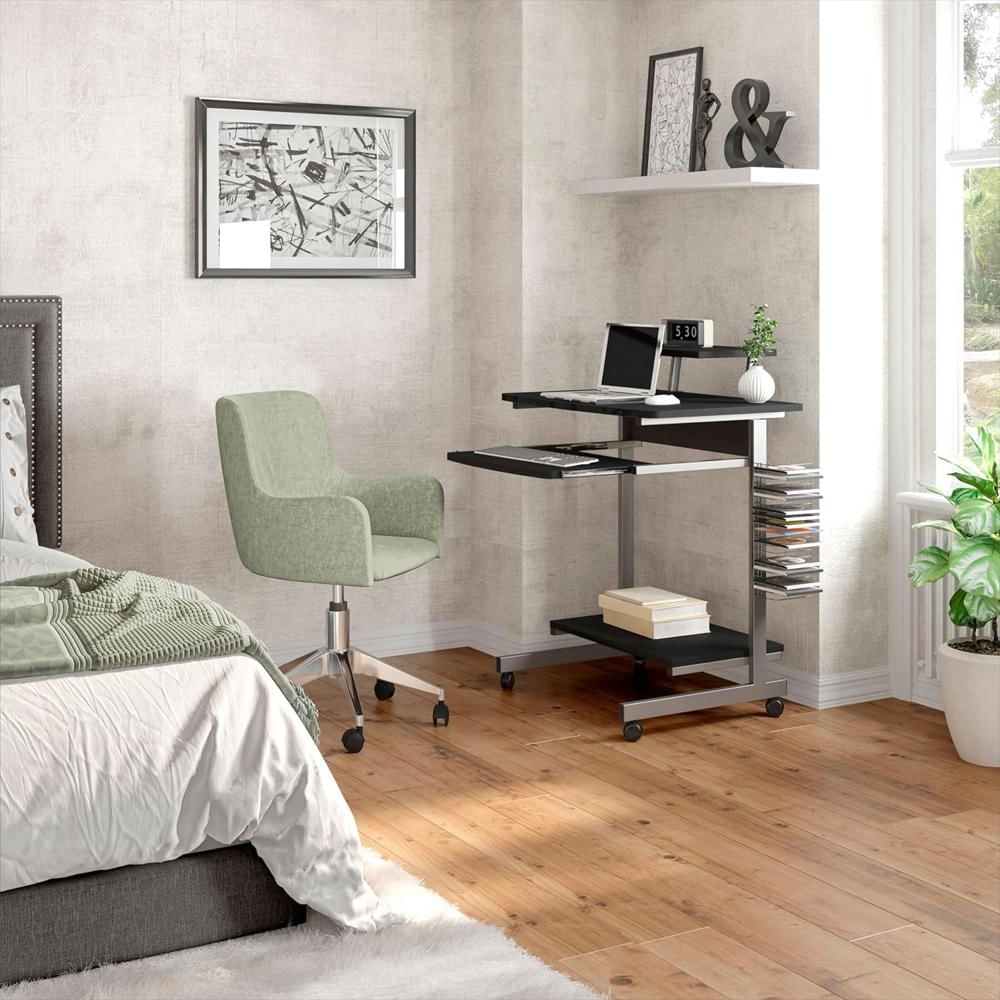 Escritorio Rta Products Llc Madera/Metal Grafito Paneles Mdf, Marco Acero, Estante Ajustable, Ruedas Bloqueo img #2