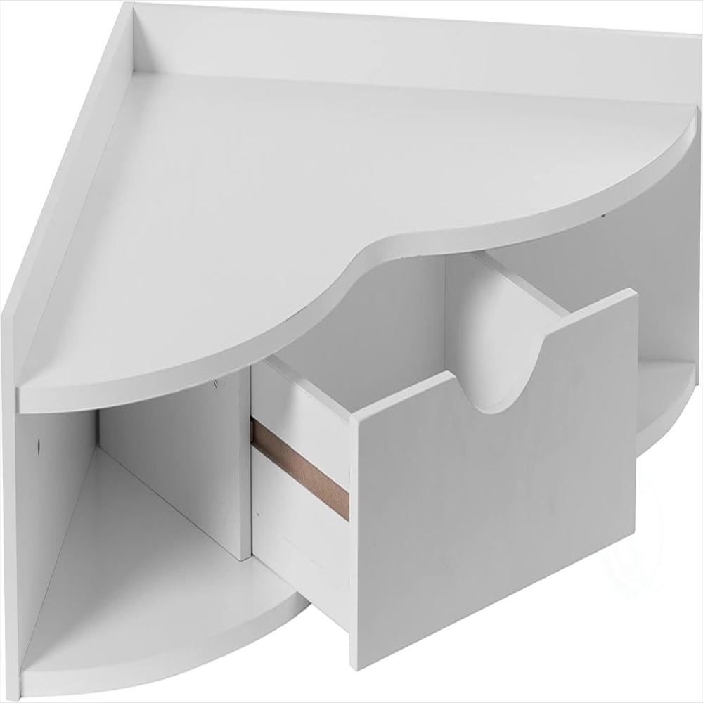 Escritorio Quickway Imports Blanco Con Cajón Y 2 Estantes, Diseño Esquinero, 84 Cm X 60 Cm X 18 Cm img #4