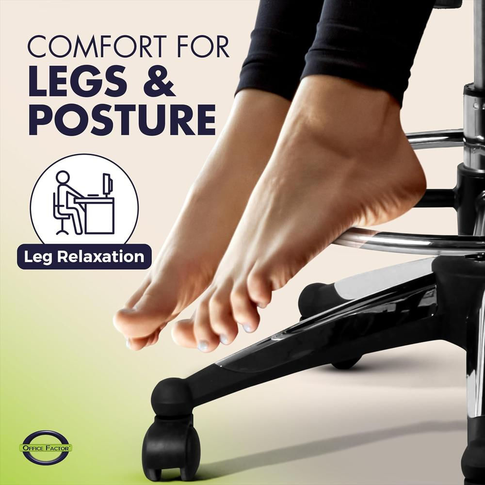 Silla Oficina Office Factor Ergonómica Malla Piel Regenerada Reposabrazos Abatible Ajustable 76 Cm img #5