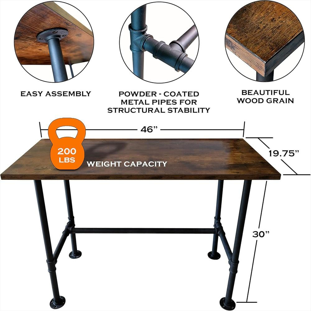 Escritorio Main Event Usa Industrial Rústico Mdf Semibrillante Espacioso Para Oficina En Casa img #4