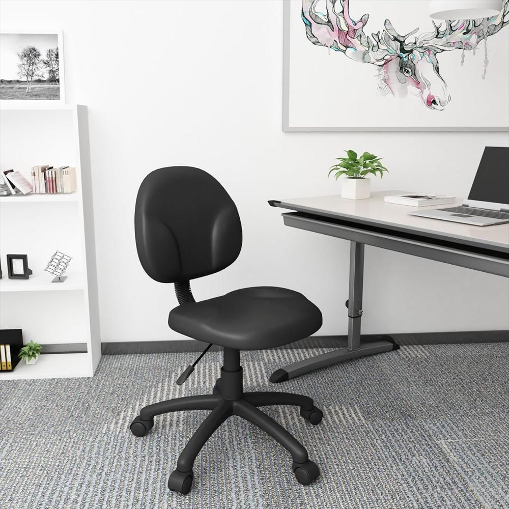 Silla Oficina Norstar Office Dba Boss Ergonomía Respaldo Medio Vinilo Negro Ajuste Neumático Extra Grande img #2