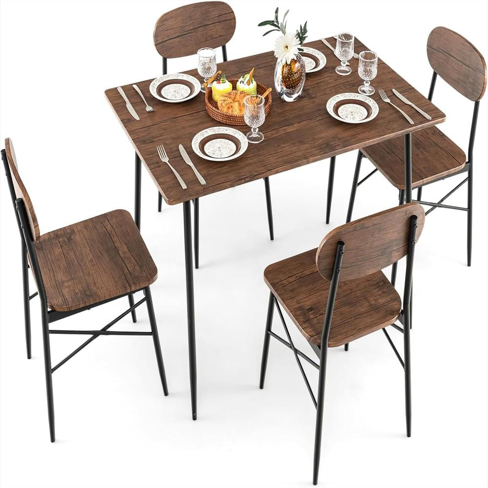 Juego De Comedor Mat Expert 5 Piezas Mesa Rectangular Y 4 Sillas Metal Resistente Para Comedor Y Cocina img #1