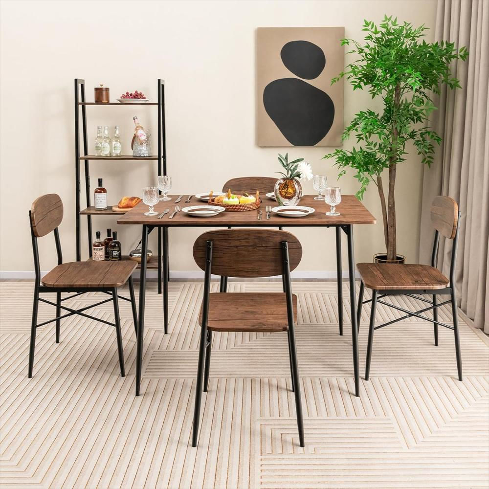 Juego De Comedor Mat Expert 5 Piezas Mesa Rectangular Y 4 Sillas Metal Resistente Para Comedor Y Cocina img #2