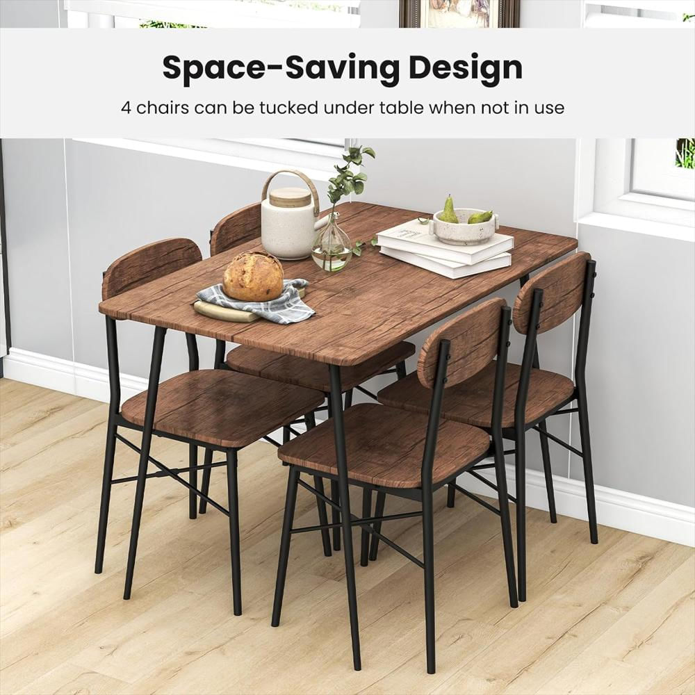Juego De Comedor Mat Expert 5 Piezas Mesa Rectangular Y 4 Sillas Metal Resistente Para Comedor Y Cocina img #3