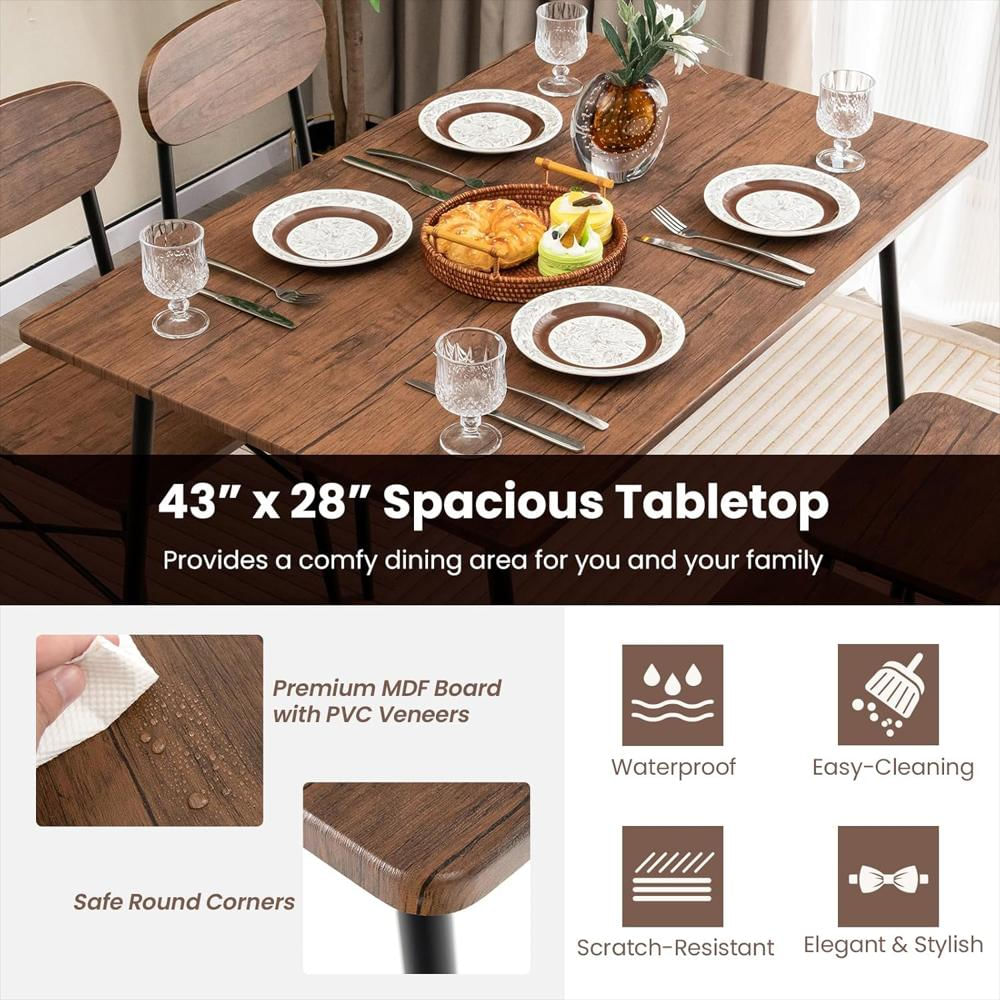 Juego De Comedor Mat Expert 5 Piezas Mesa Rectangular Y 4 Sillas Metal Resistente Para Comedor Y Cocina img #4