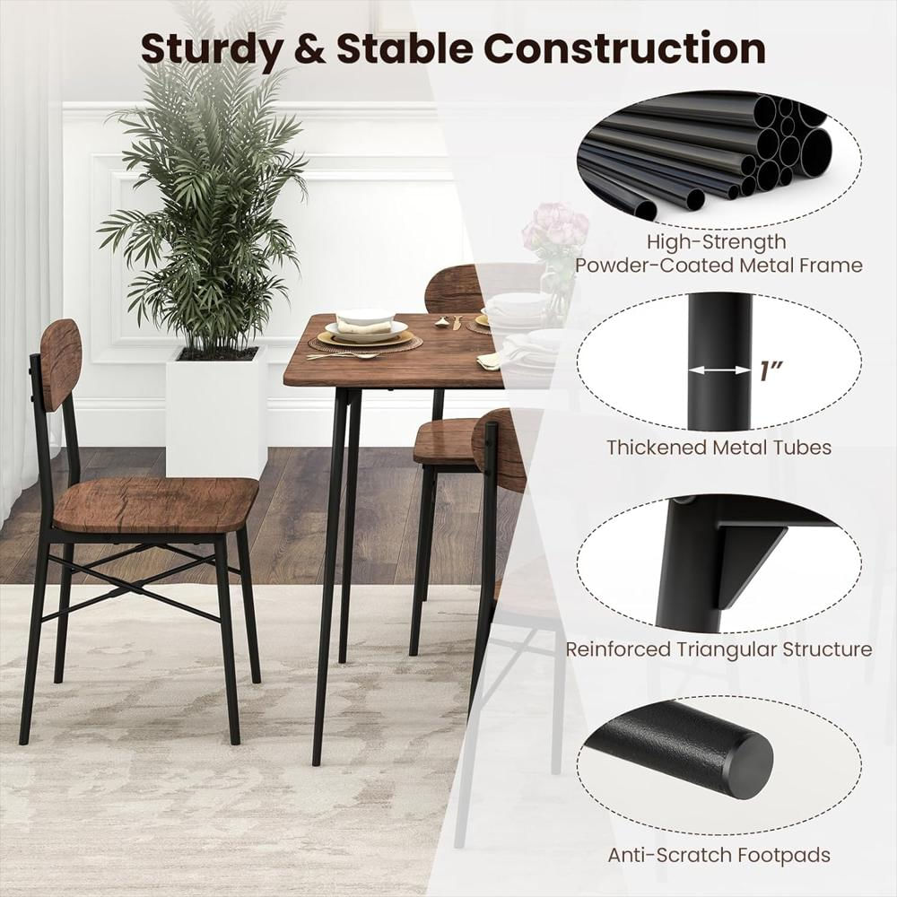 Juego De Comedor Mat Expert 5 Piezas Mesa Rectangular Y 4 Sillas Metal Resistente Para Comedor Y Cocina img #5