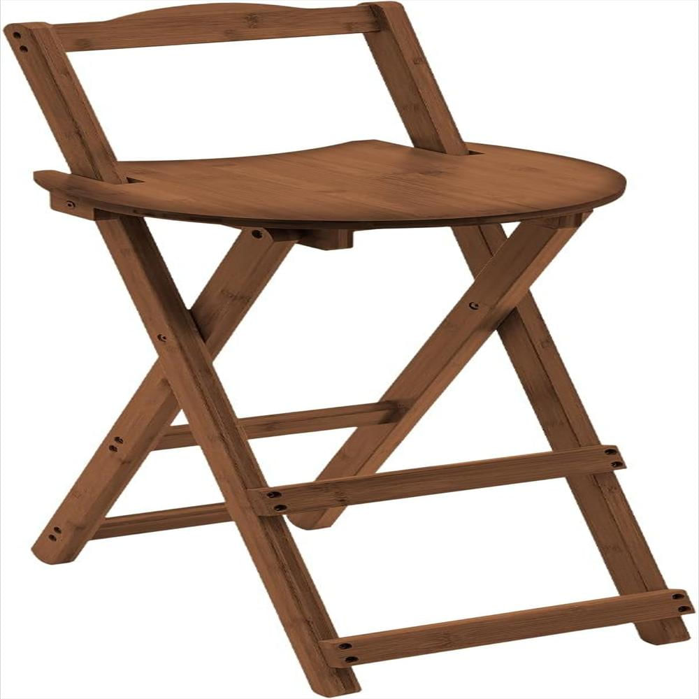 Silla De Bar Formryuelecus Plegable Bambú Marrón Oscuro Ahorro De Espacio, Respaldo Ergonómico, 75 Cm Altura img #1