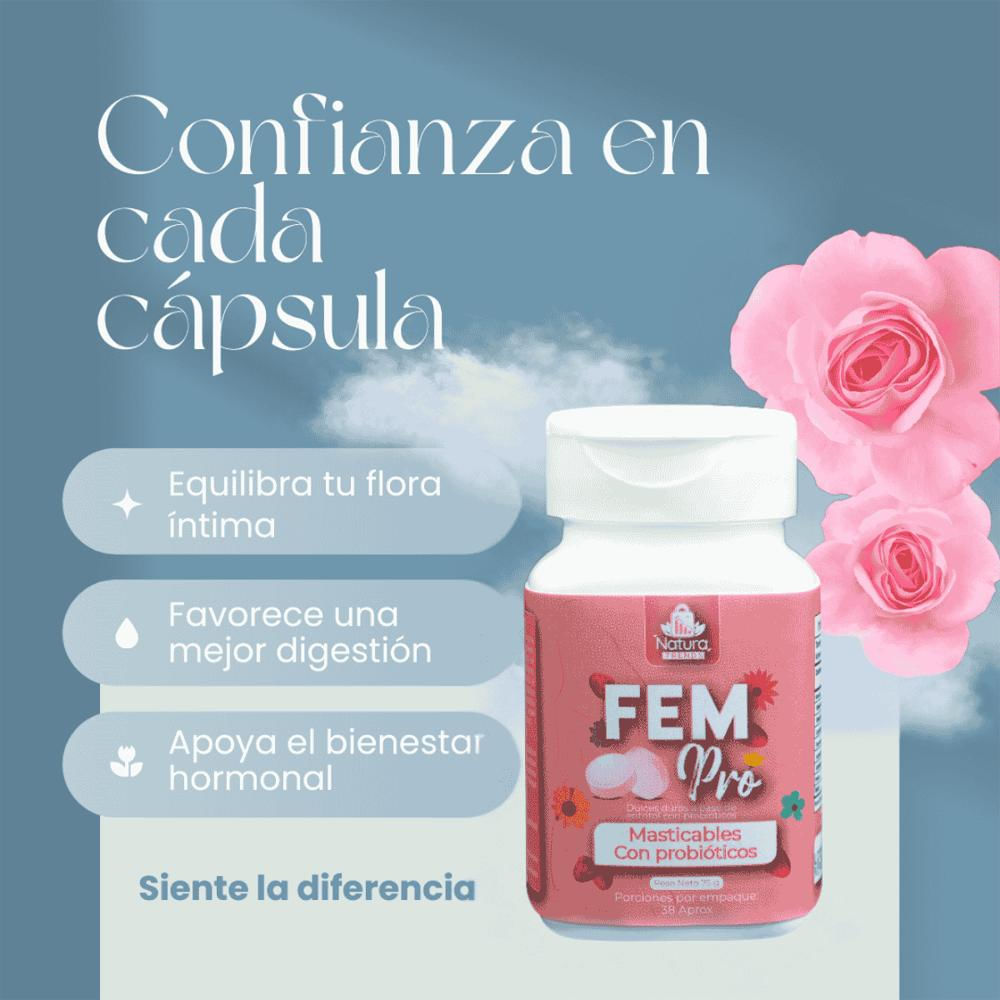 Fempro X2 Probióticos Mujer Ph Y Flora Intestinal Sabor A Fresa img #4