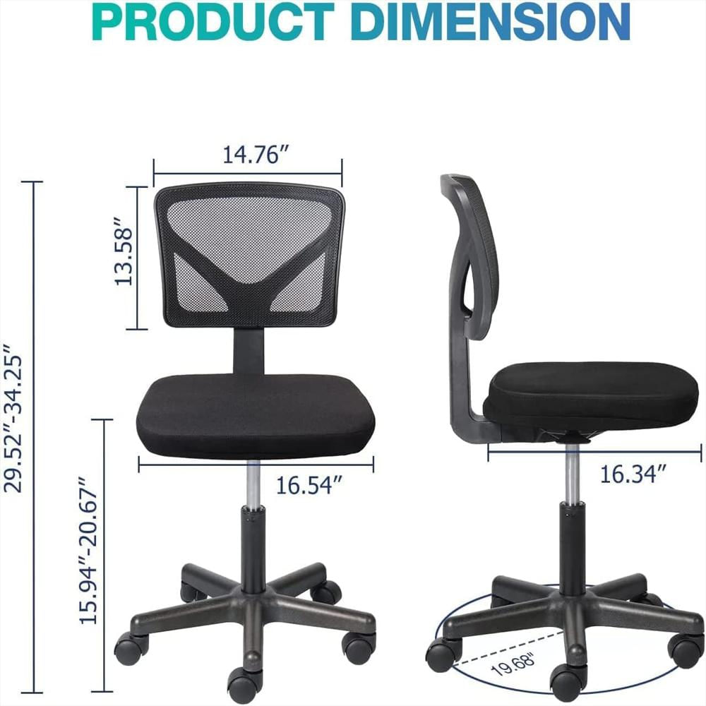 Silla Oficina Afo Ergonomica Malla Transpirable Soporte Lumbar Ajustable Sin Brazos Compacta img #3