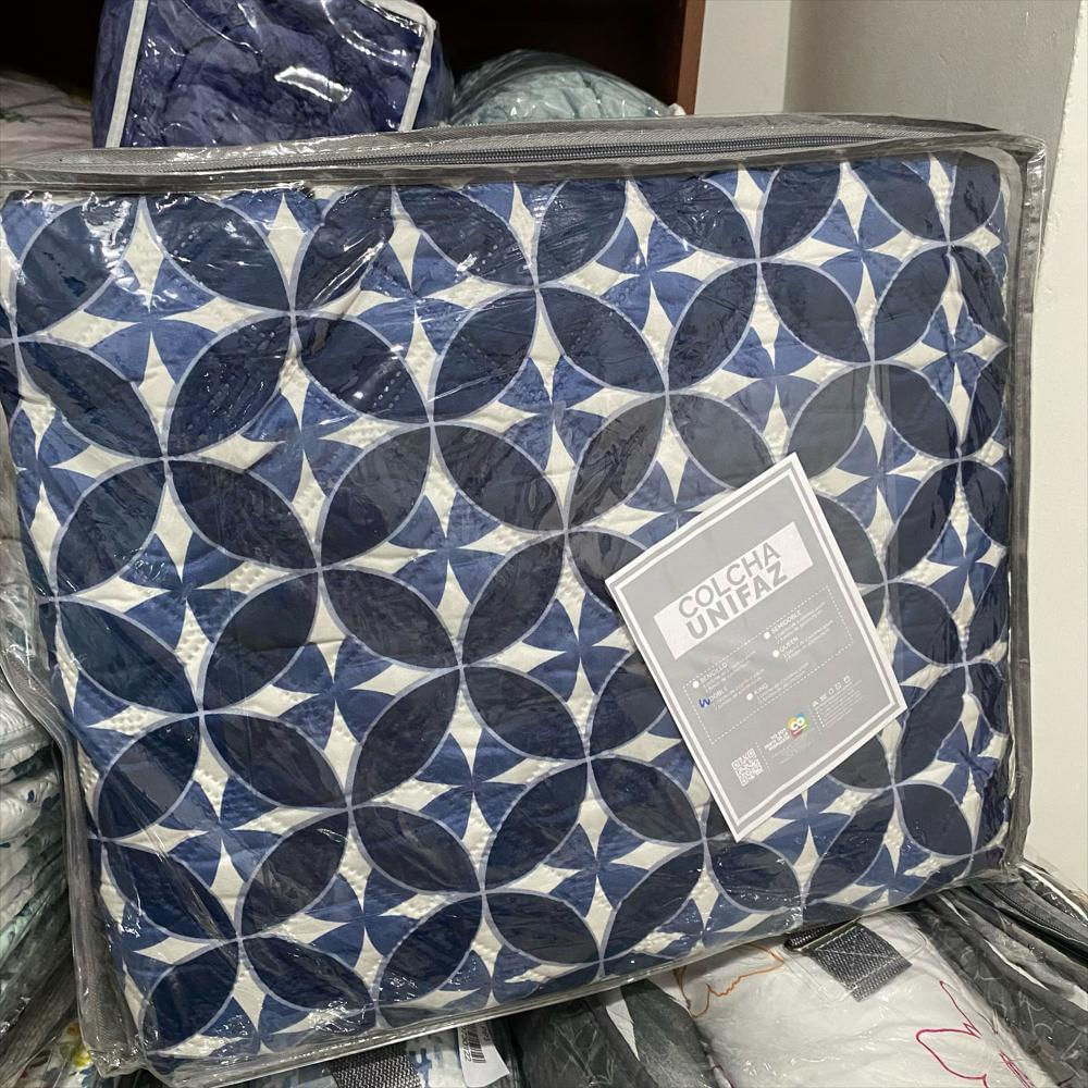 Cubrelecho Unifaz Estampado Azul Extradoble img #1