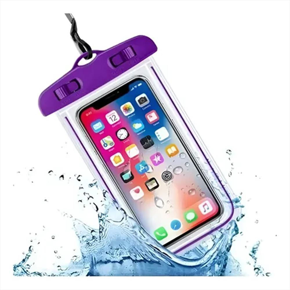 Forro Estuche Color Morado Sumergible En Agua Impermeable Para Celular