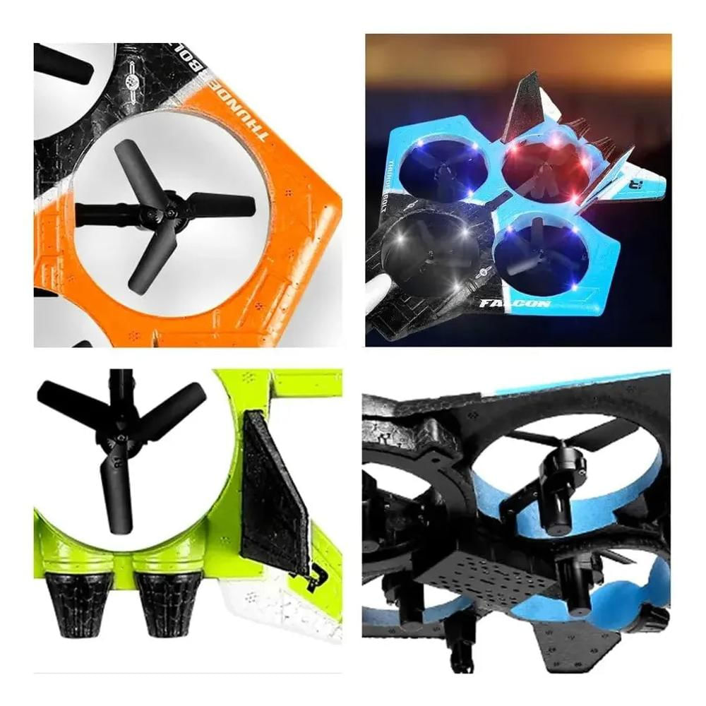 Avion Combate Planeador Dron Rc 4 Helices Camara Giro 360° img #3