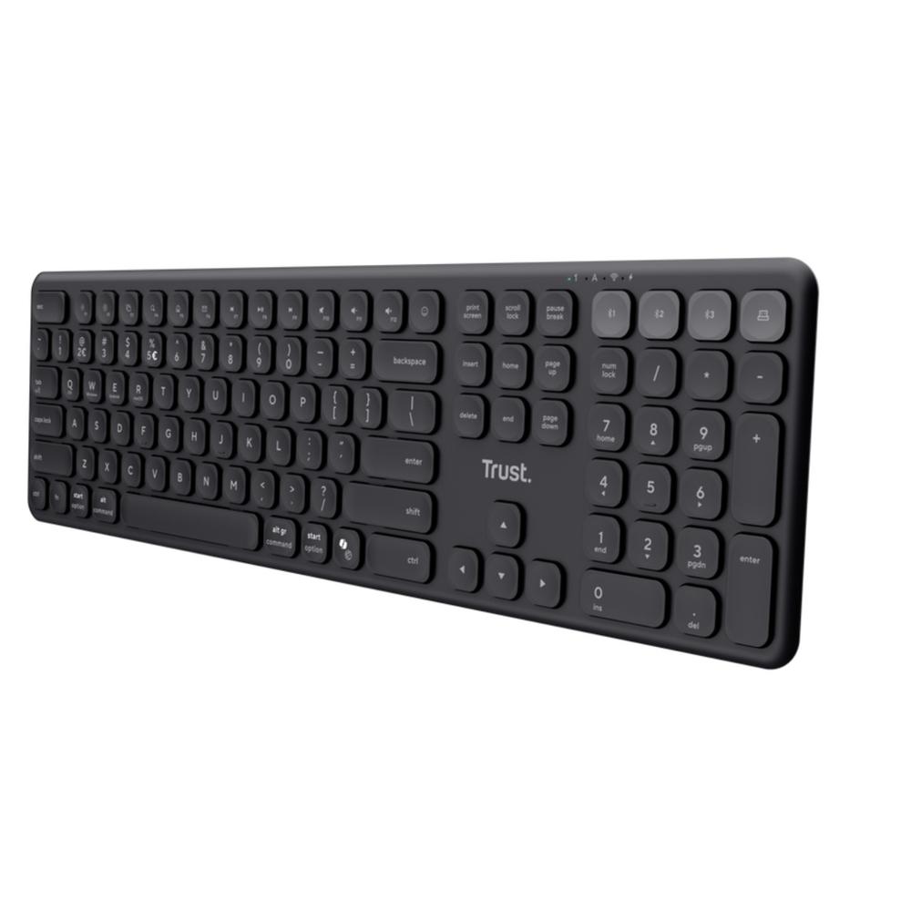 Teclado Trust Vaiya Inalambrico Bluetooth Negro Recargable img #1