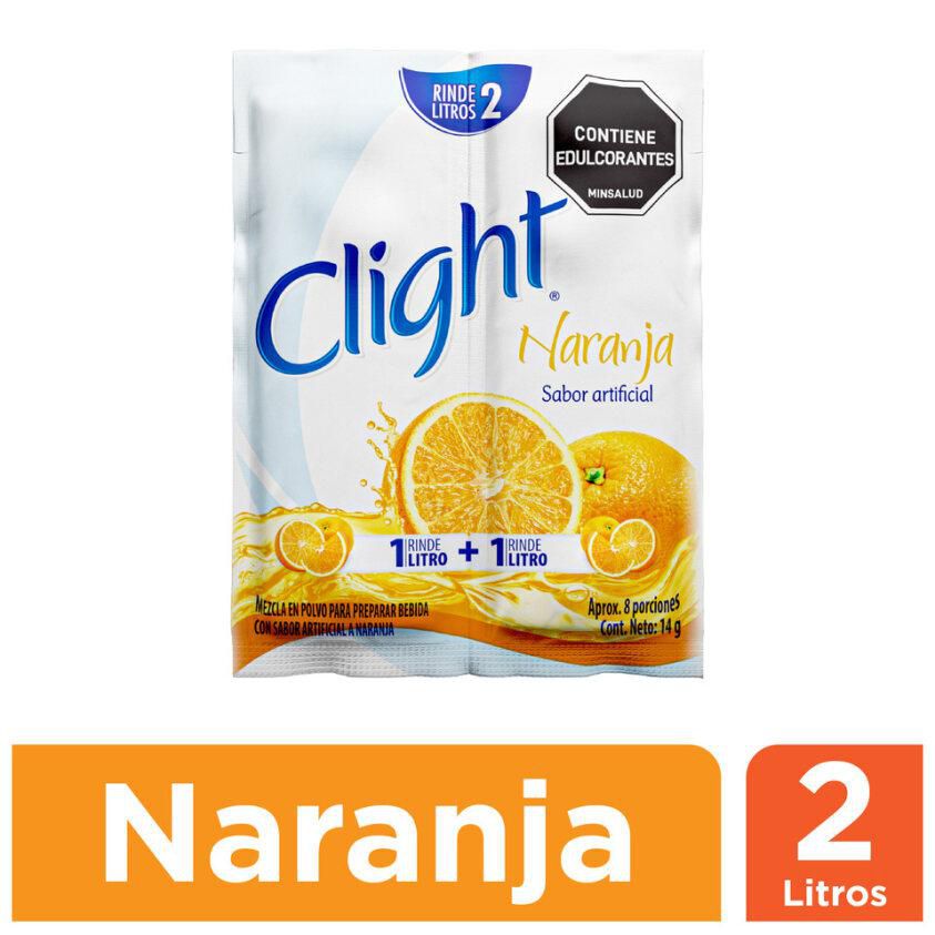 Bebida refrescante CLIGHT sin calorías sabor a naranja (14  gr)