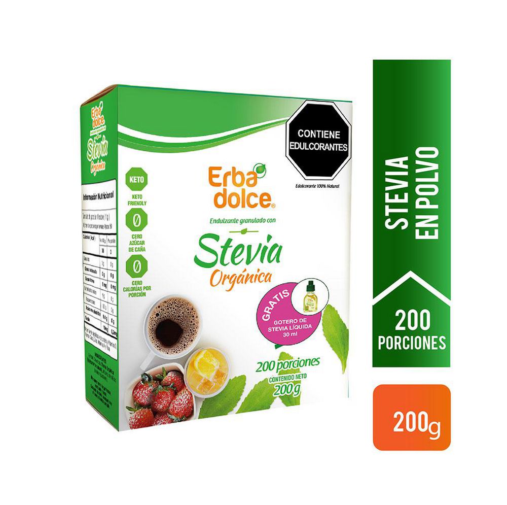 Endulzante ERBA DOLCE con stevia en polvo (160  gr) img #1
