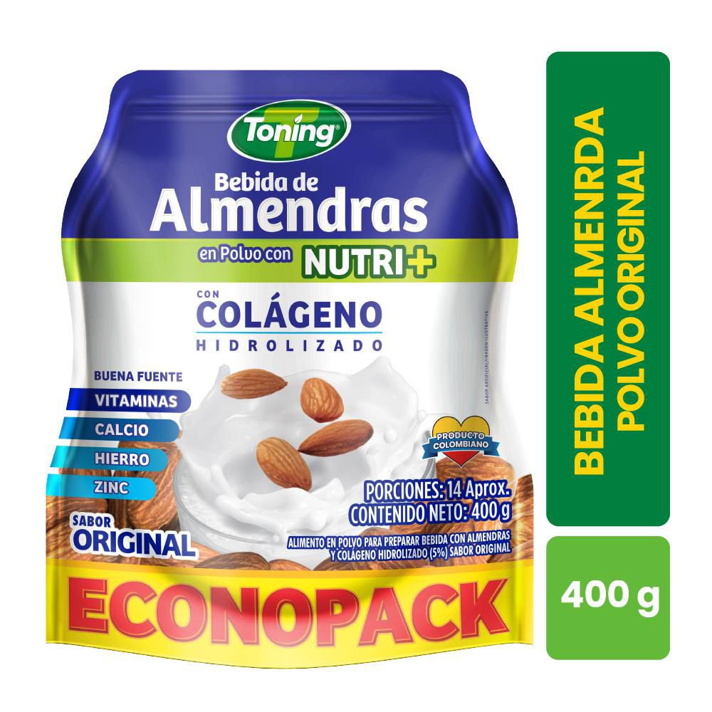 Alimento en polvo TONING almendras con colágeno hidrolizado (400  gr)