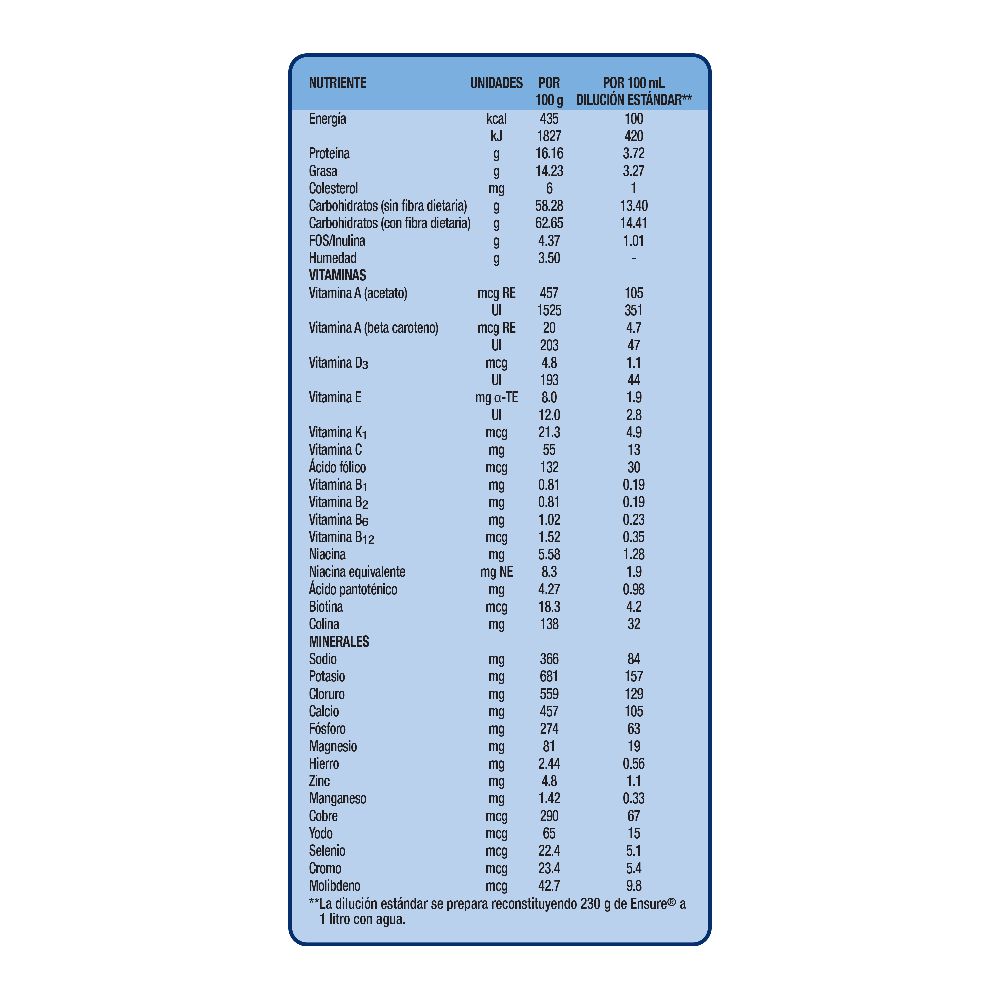 Alimento nutritivo ENSURE vainilla (900  gr) img #5
