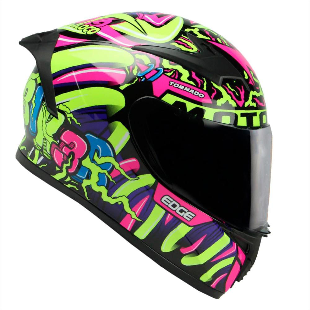 Casco Edge Integral Denver Motoloco Verde Neon Certificado Dot M img #1
