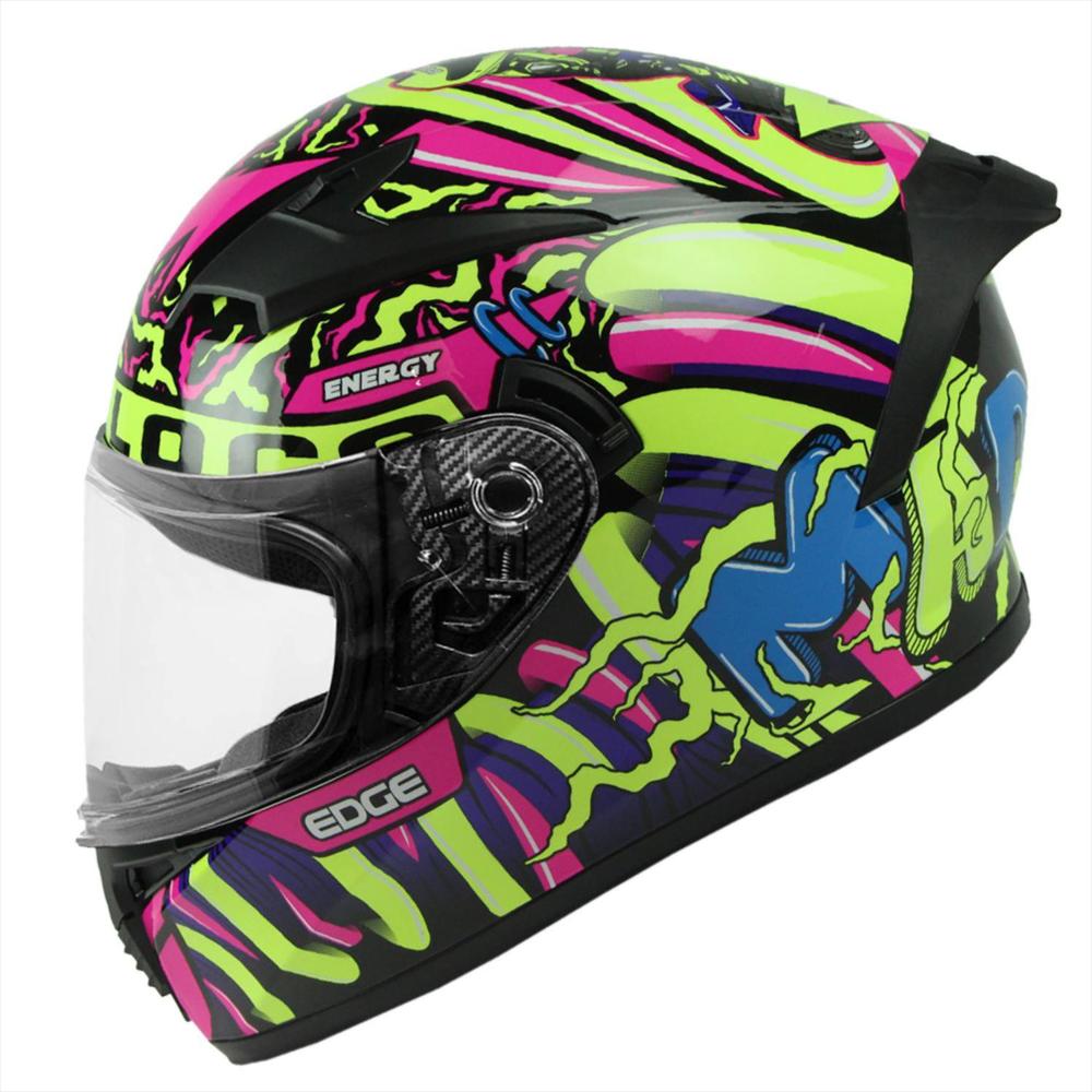 Casco Edge Integral Denver Motoloco Verde Neon Certificado Dot M img #2