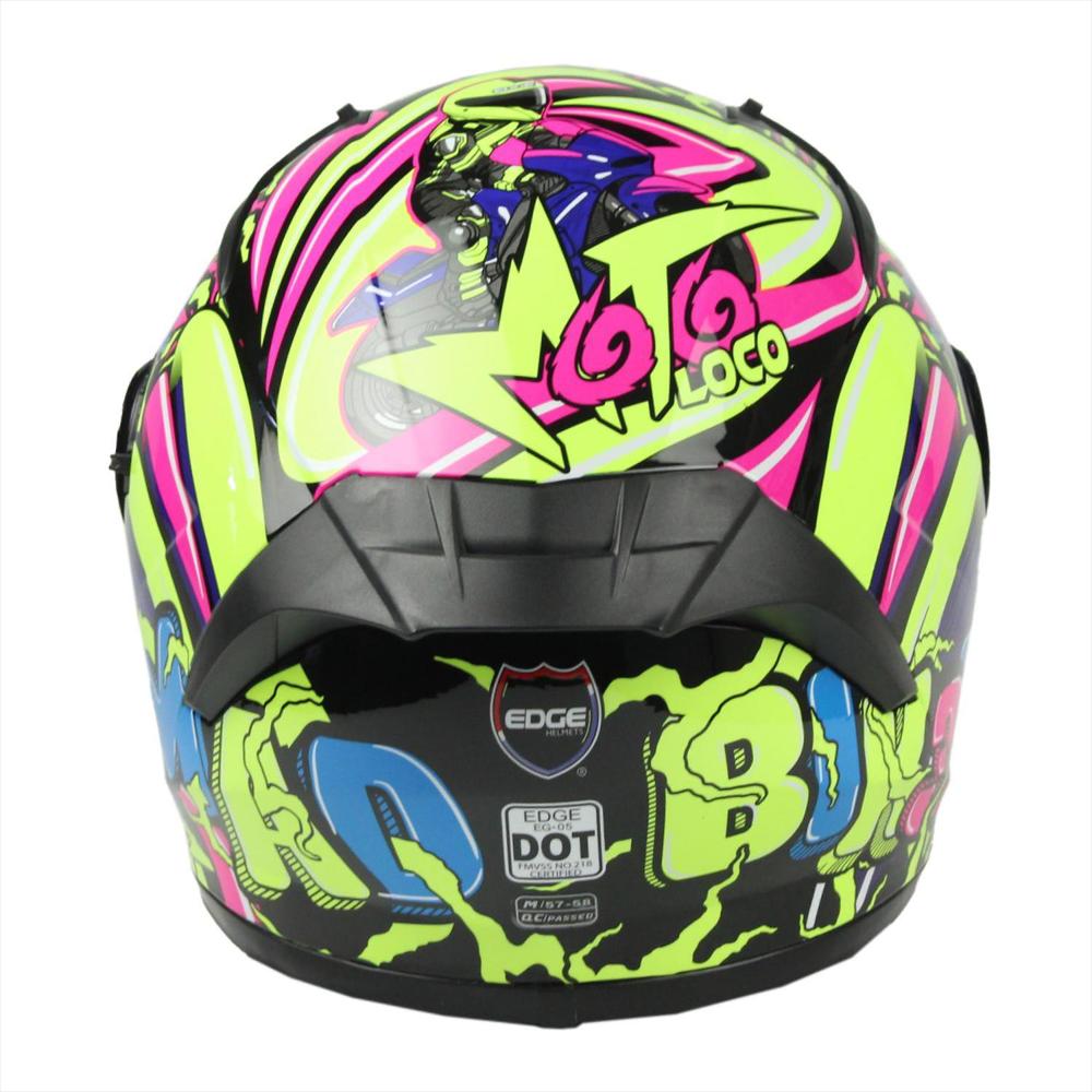 Casco Edge Integral Denver Motoloco Verde Neon Certificado Dot M img #4