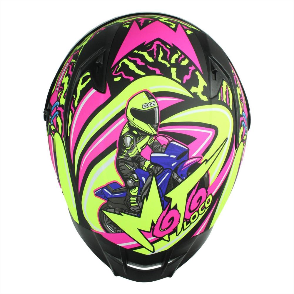 Casco Edge Integral Denver Motoloco Verde Neon Certificado Dot M img #5