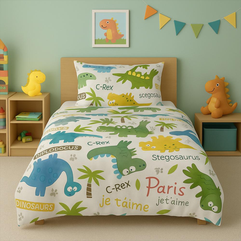 Juego De Sabanas Infantil Dinosaurios img #1