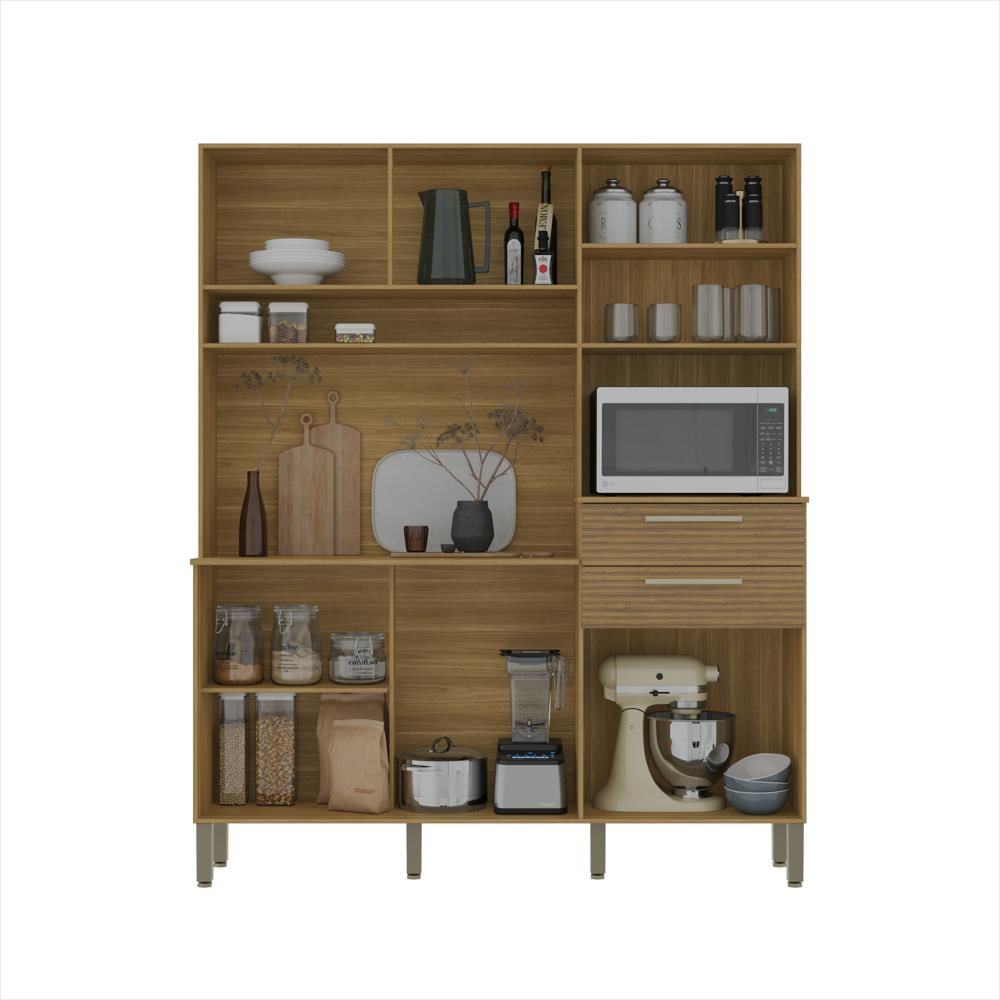 Alacena De Cocina Mdf 200 Cm Con Espacio Para Microondas img #2