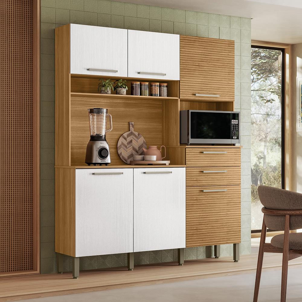Alacena De Cocina Mdf 200 Cm Con Espacio Para Microondas img #3