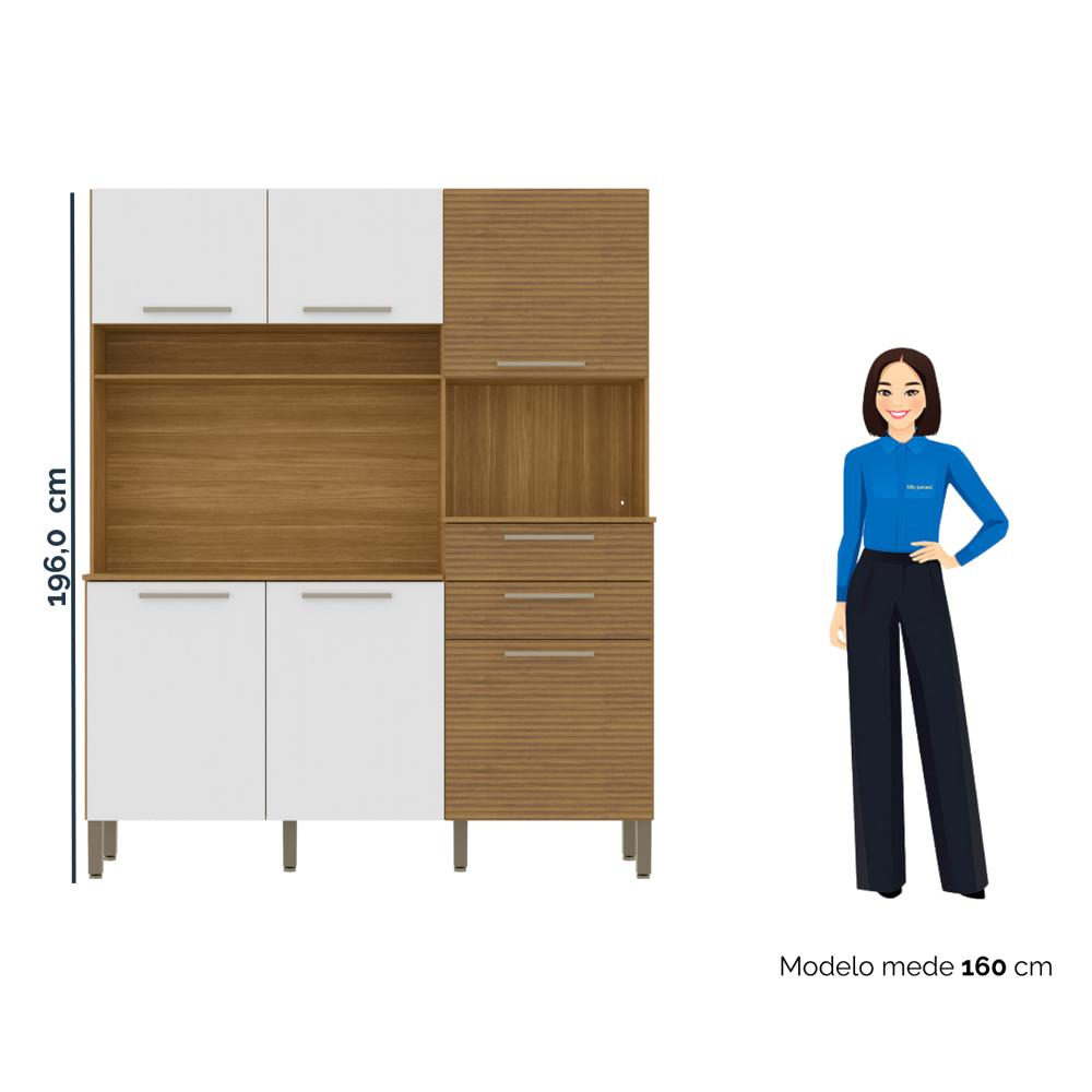 Alacena De Cocina Mdf 200 Cm Con Espacio Para Microondas img #5