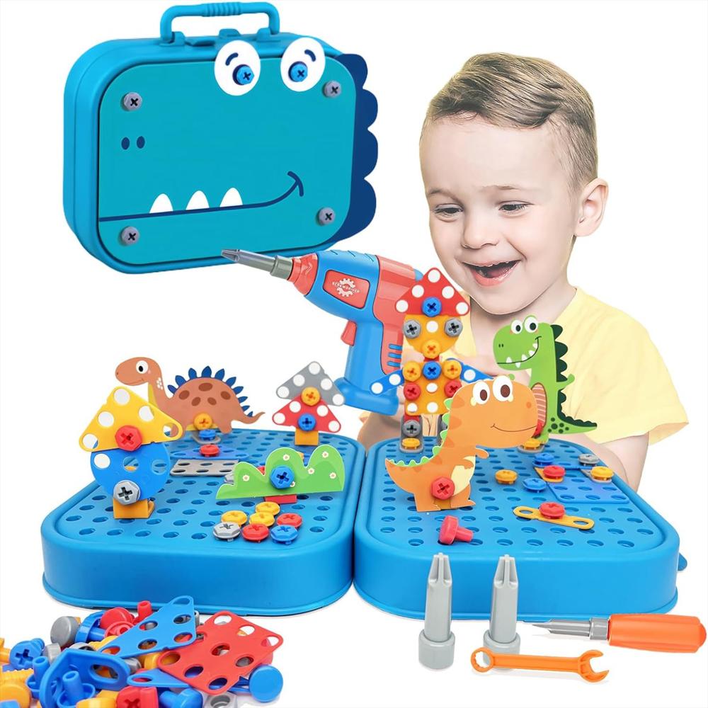 Aladro Infantil De Dinosaurio Con Juego De Construcción img #1