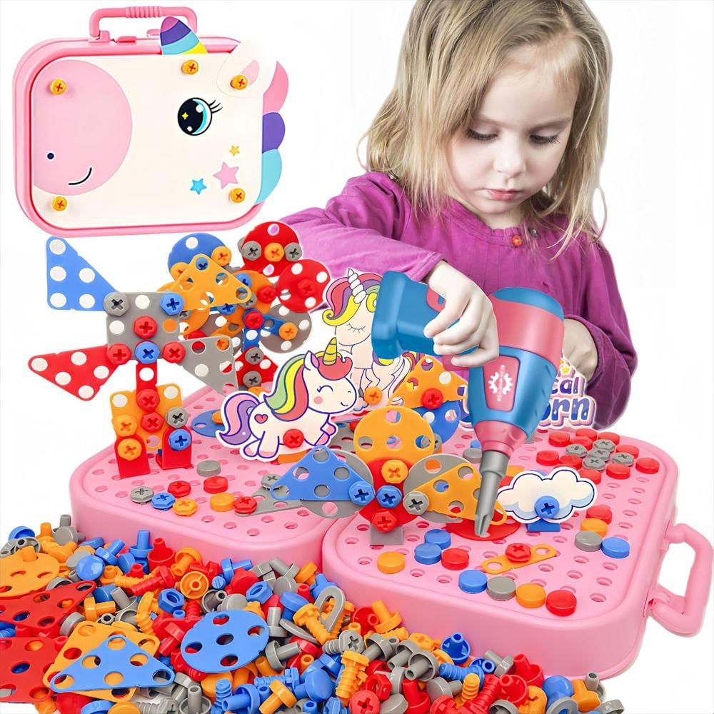 Juguete Taladro Infantil De Unicornio Con Piezas Armables img #1