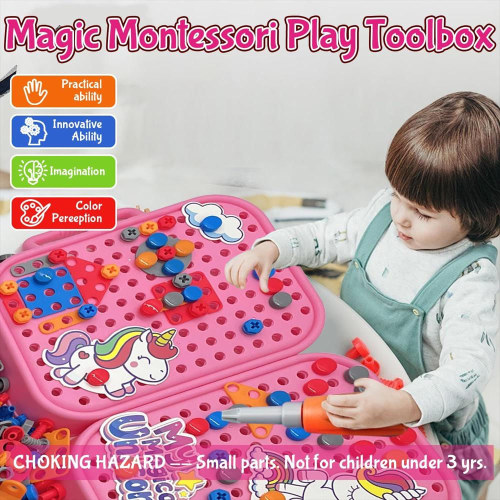 Juguete Taladro Infantil De Unicornio Con Piezas Armables img #2