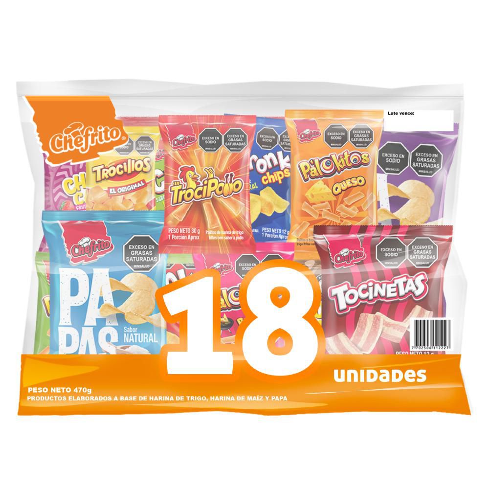 Pasabocas CHEFRITO surtidos (470  gr)