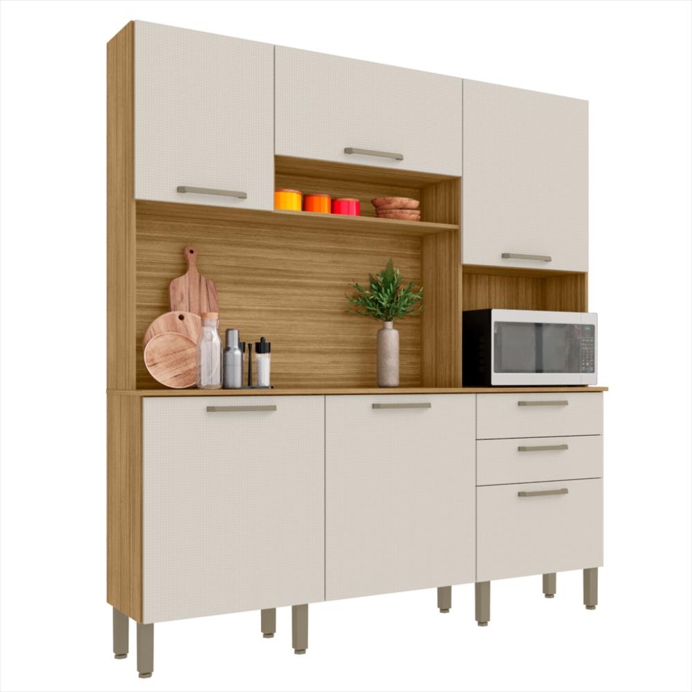Alacena Ferrara Plus 6P Castaño Beige Texturizado img #1