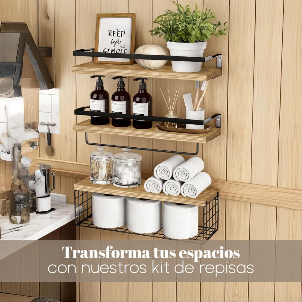 Repisas Flotantes Decorativas Modernas Set X3 Estantes Hogar img #2
