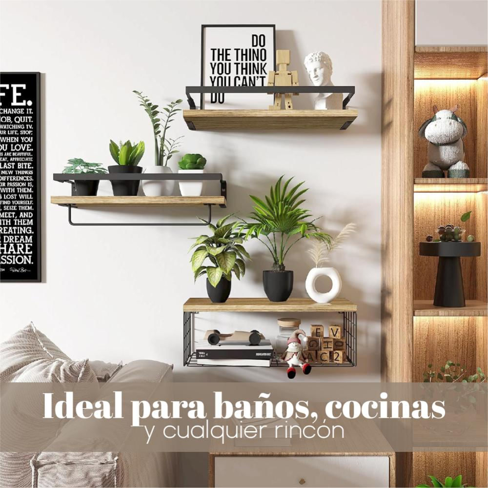 Repisas Flotantes Decorativas Modernas Set X3 Estantes Hogar img #5