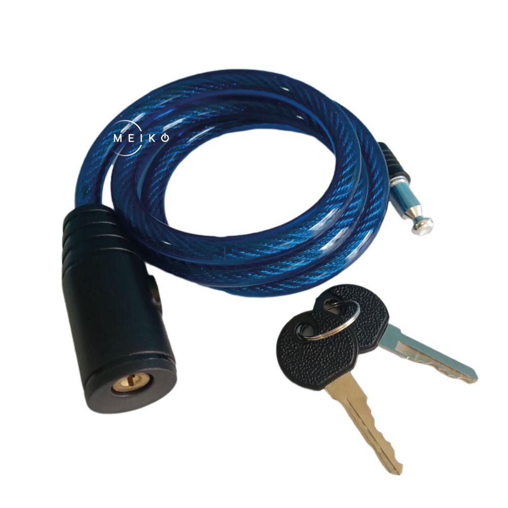 Guaya Cadena De Seguridad Candado Con Llave Azul img #1