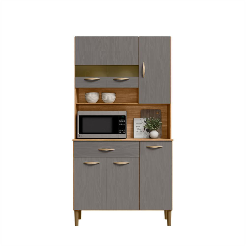 Alacena De Cocina Compacta En Mdf 92 Cm Con Espacio Para Microondas img #2