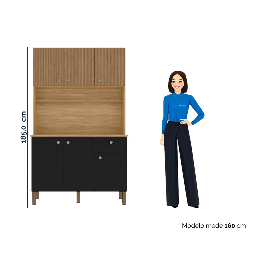 Alacena De Cocina Mdf 121 Cm Con 6 Puertas Y 1 Cajón img #5