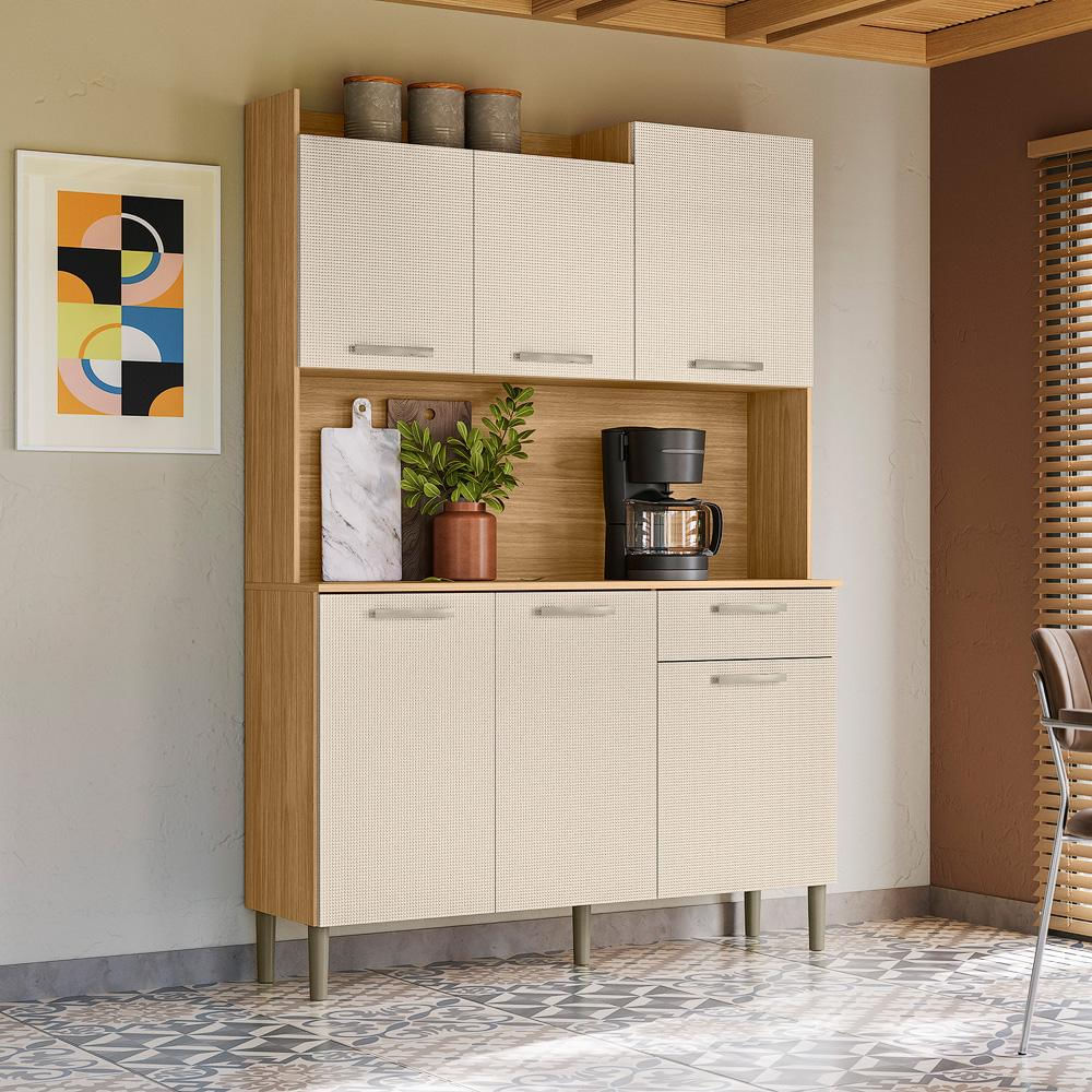 Alacena De Cocina Mdf 121 Cm Con 6 Puertas Y 1 Cajón img #2