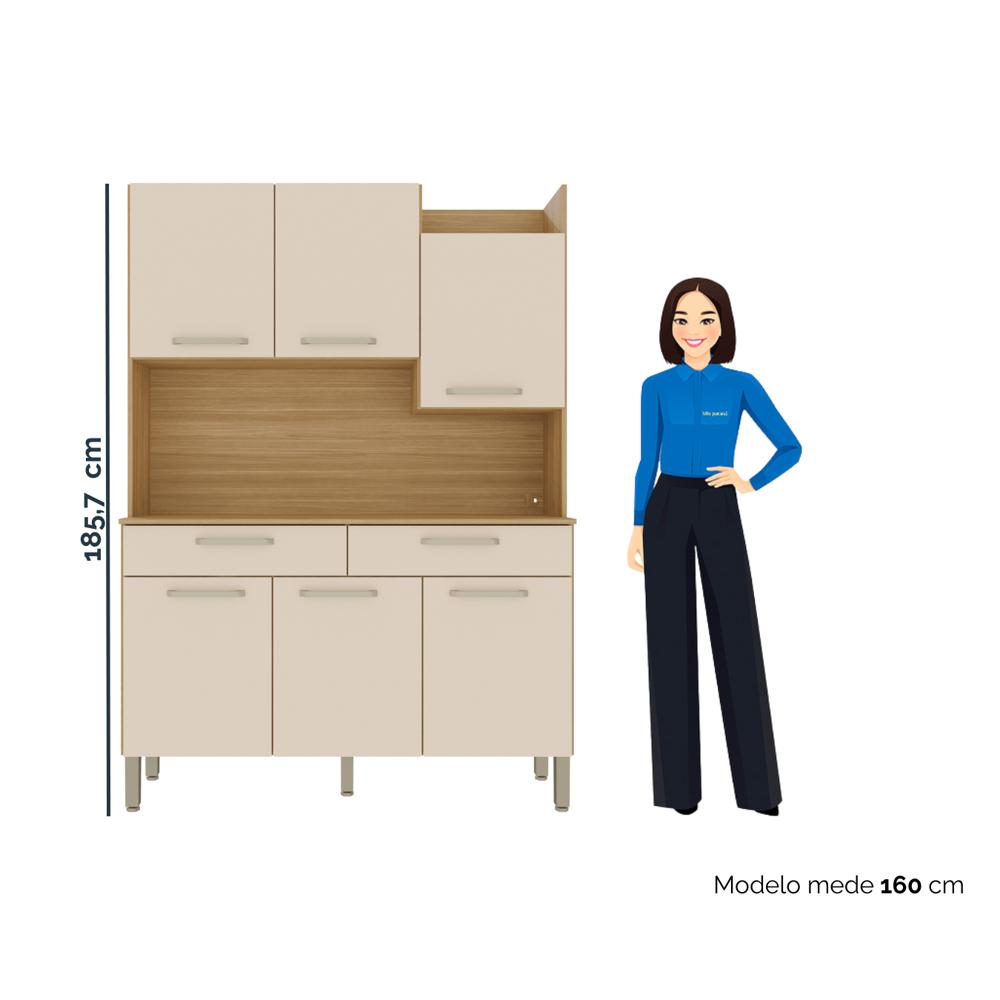 Alacena De Cocina Mdf 121 Cm Con 6 Puertas Y 1 Cajón img #3