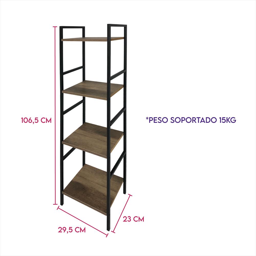 Estante Industrial Cuatro Niveles Decorati Moderno Refmadrid img #4