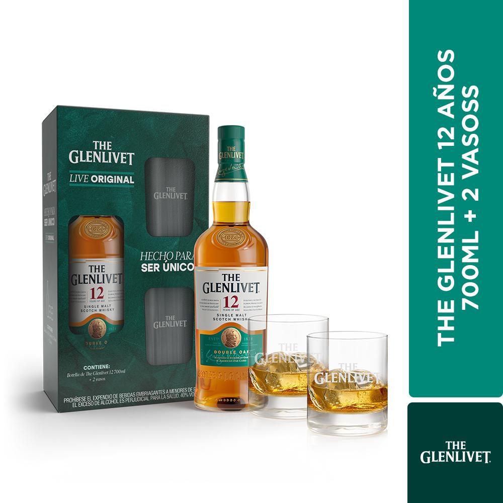 Whisky GLENLIVET Single Malt Scotch + Obsequio 12 años (700  ml) img #1