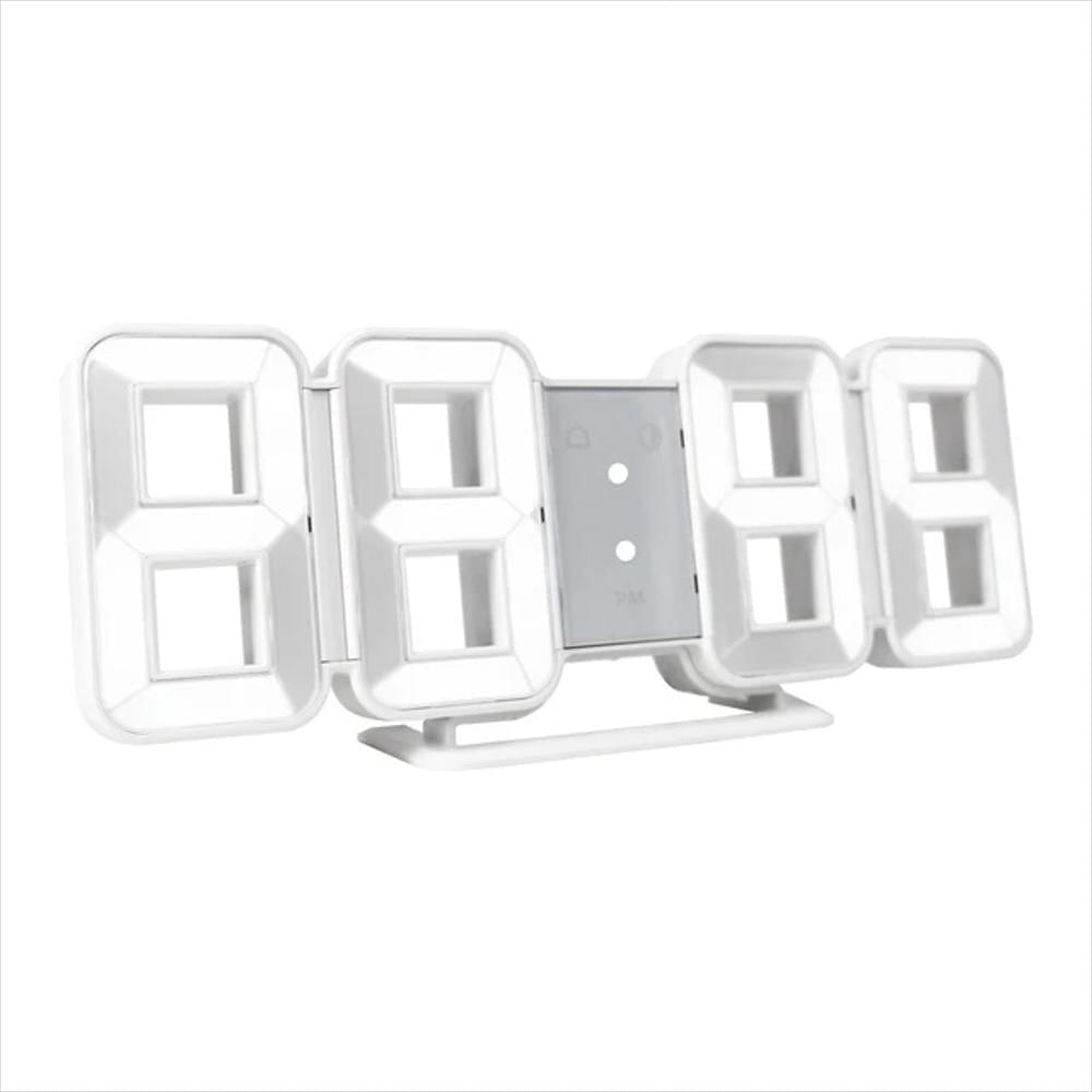 Reloj Digital 2105 Luces Led Con Despertador Y Sensor De Voz Blanco img #1