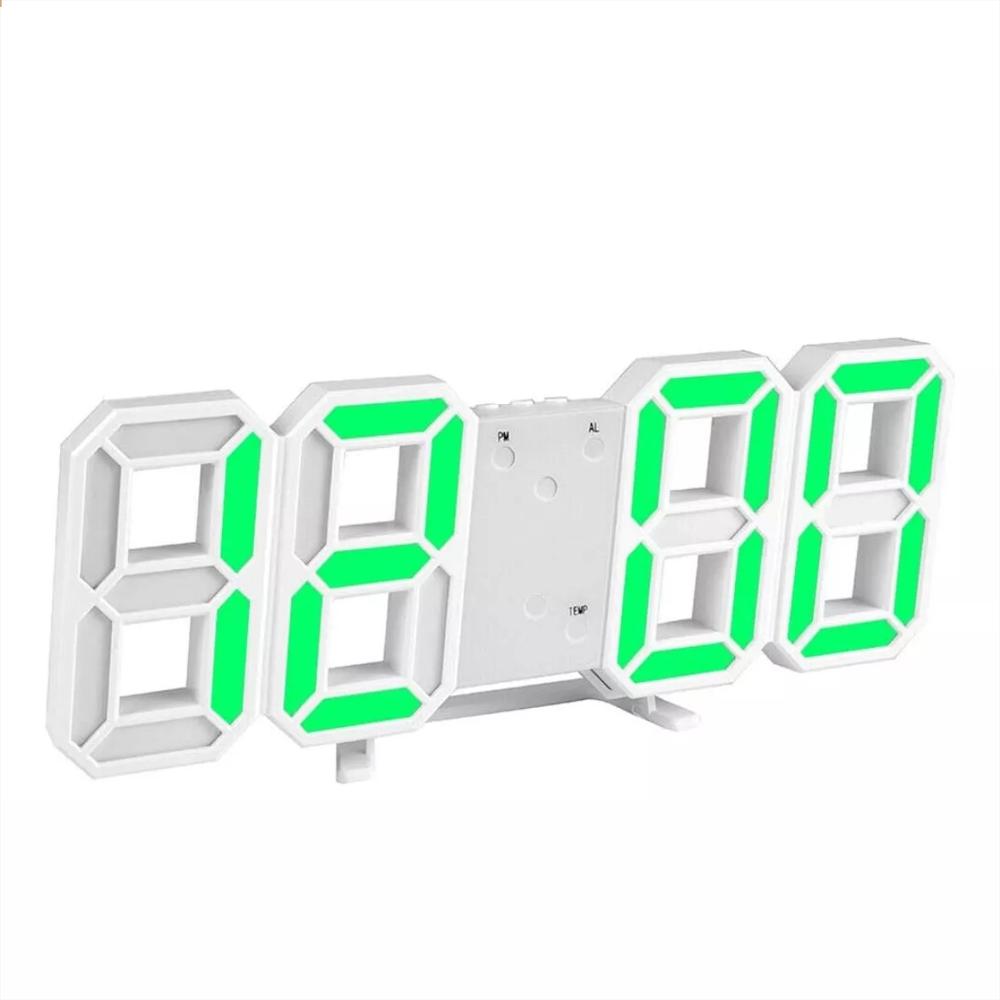 Reloj Digital 2105 Luces Led Con Despertador Y Sensor De Voz Verde img #1
