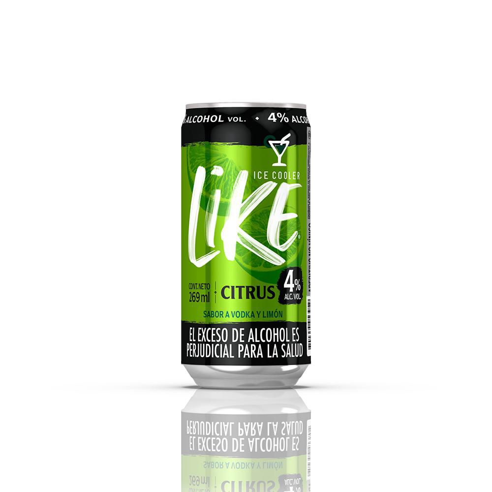 Aperitivo con licor LIKE ICE COOLER citrus vodka y limón  (269  ml) img #2